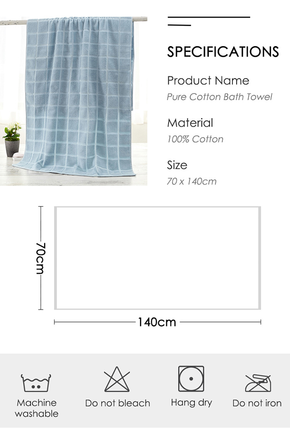 Pure Cotton Bath Towel-7